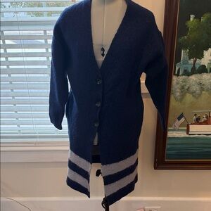 Free People Navy and Gray wool long Cardigan / jacket